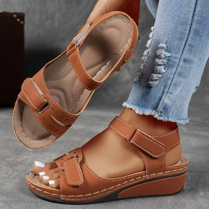 Romavelle Peep-Toe Velcro Roman Sandals, product view 4