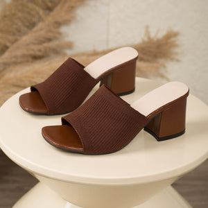 Knitform Chunky Heel Square-Toe Sandals, product view 7