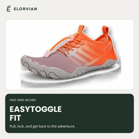 Tidepool Junior kids water shoes easy toggle fit feature image